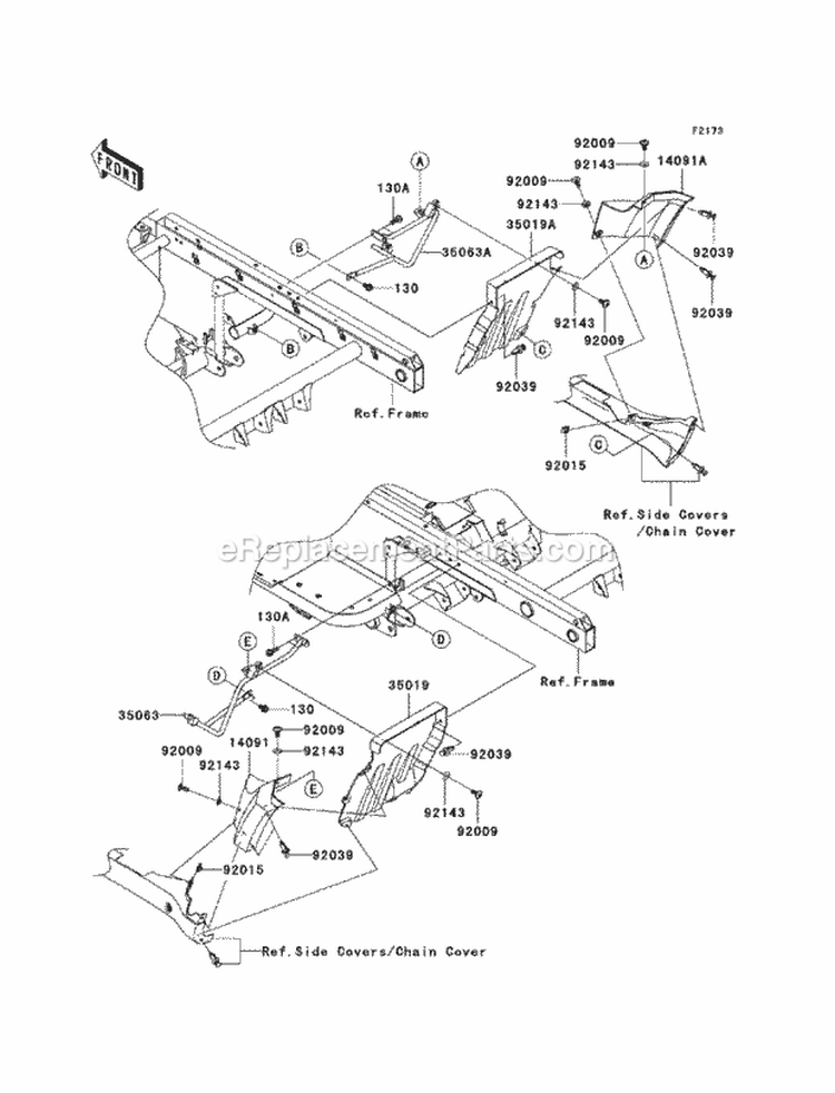 Flap Diagram and Parts List for KAF620-RBFA 2011 Kawasaki 