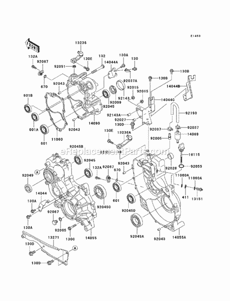 Gear Box Diagram and Parts List for KAF620-R9F 2009 Kawasaki 