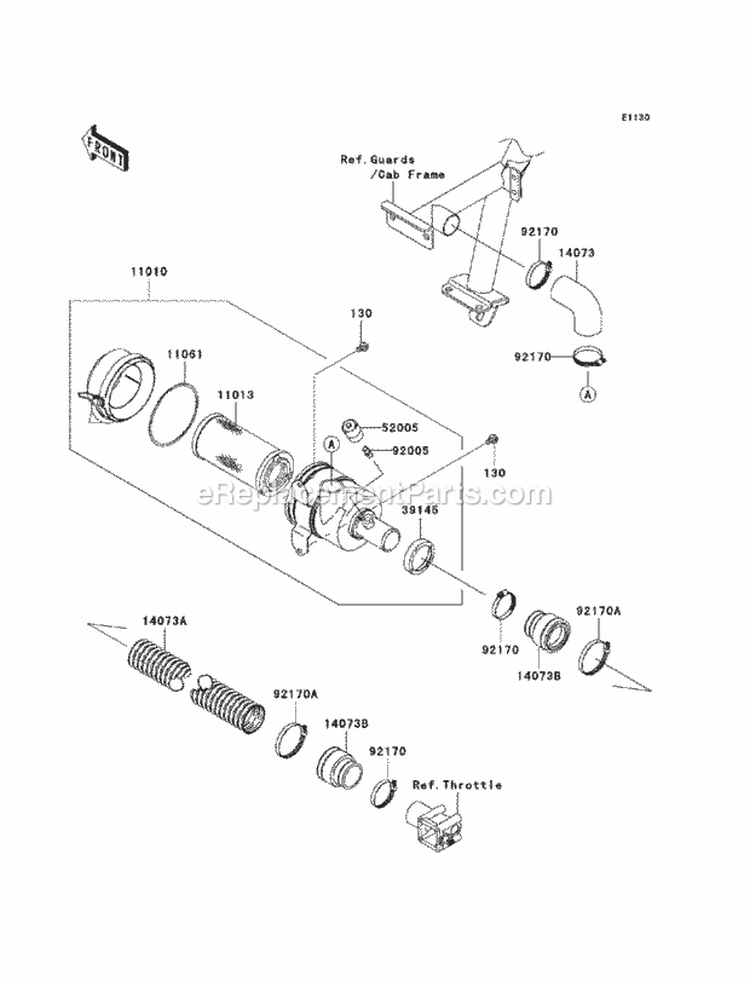 Air Cleaners Diagram and Parts List for KAF620-SAF 2010 Kawasaki 