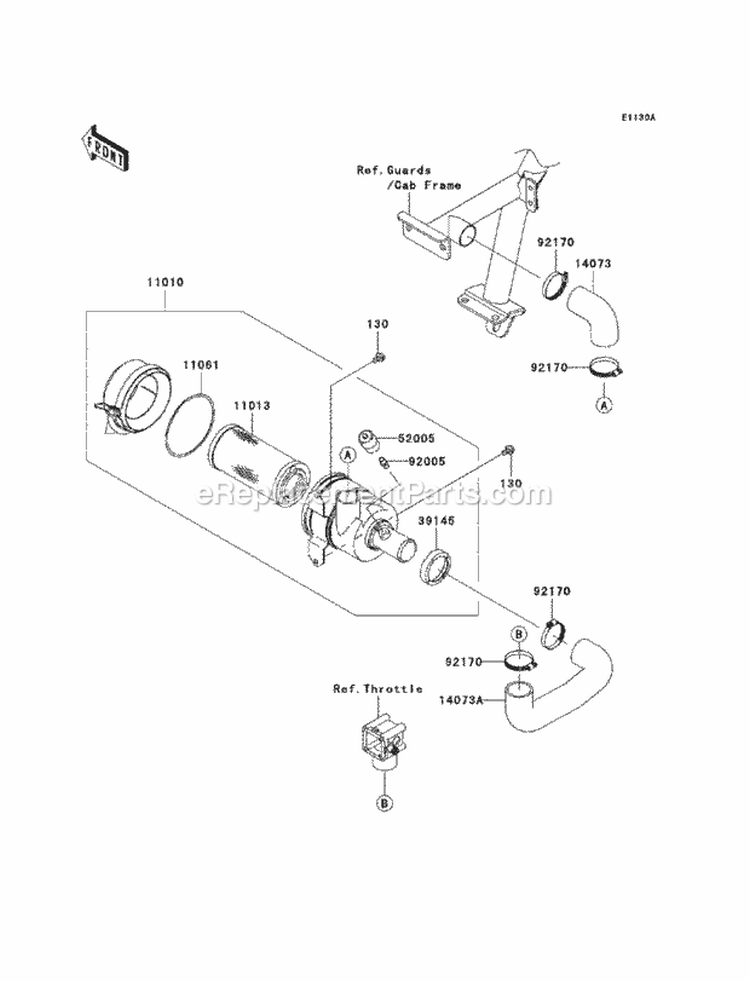 Air Cleaner Diagram and Parts List for KAF620-RBFA 2011 Kawasaki 
