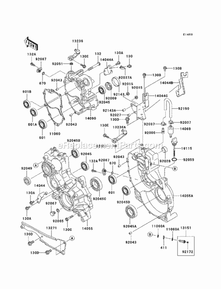 Gear Box Diagram and Parts List for KAF620-SBF 2011 Kawasaki 