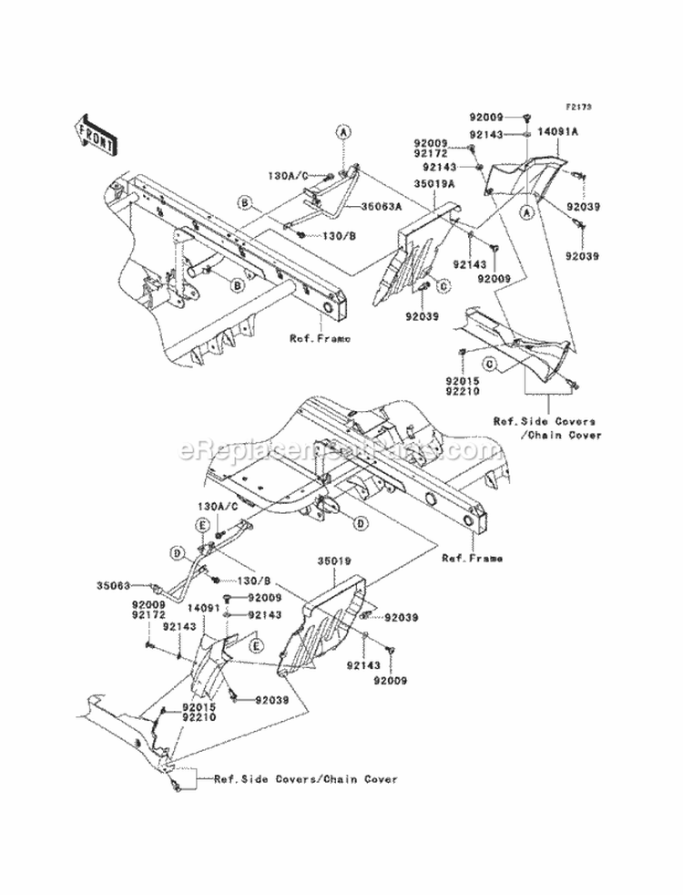 Flap Diagram and Parts List for KAF620-SCF 2012 Kawasaki 