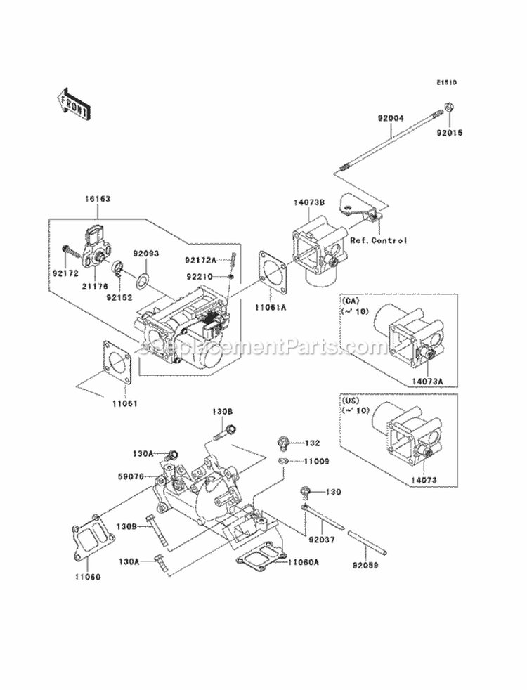 Throttle Diagram and Parts List for KAF620-MCF 2012 Kawasaki 