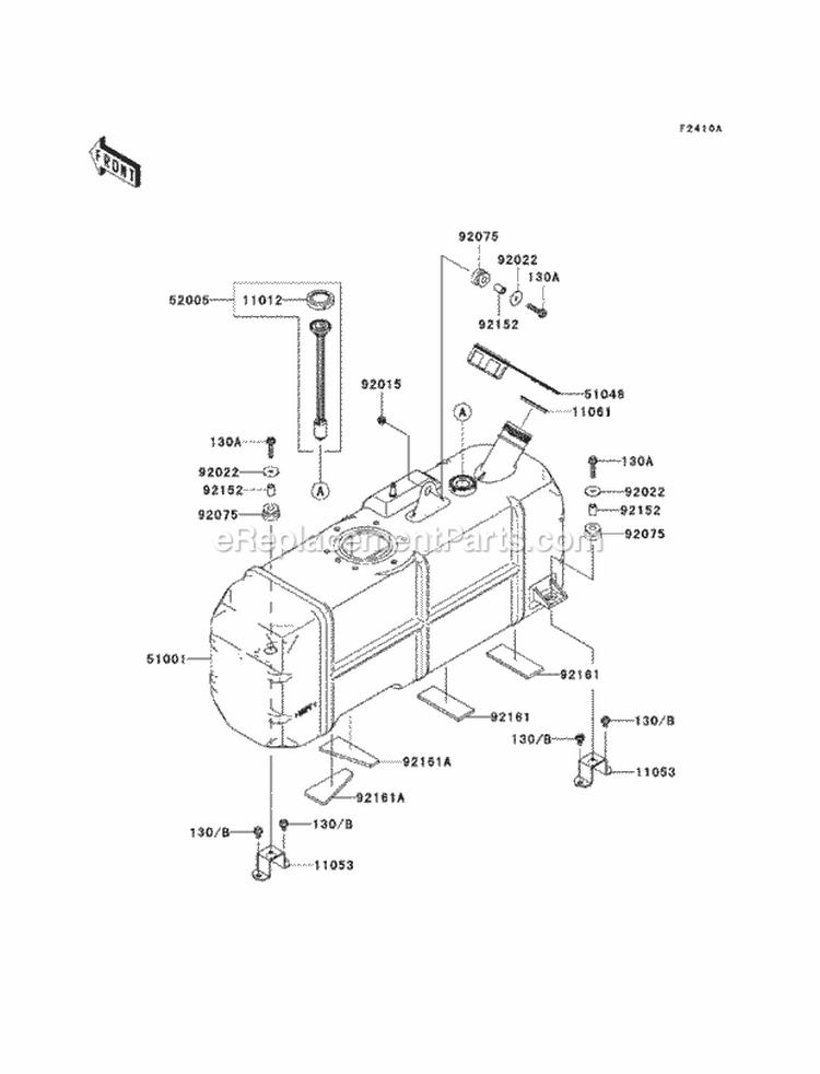 Fuel Tank Diagram and Parts List for KAF620-SCF 2012 Kawasaki 