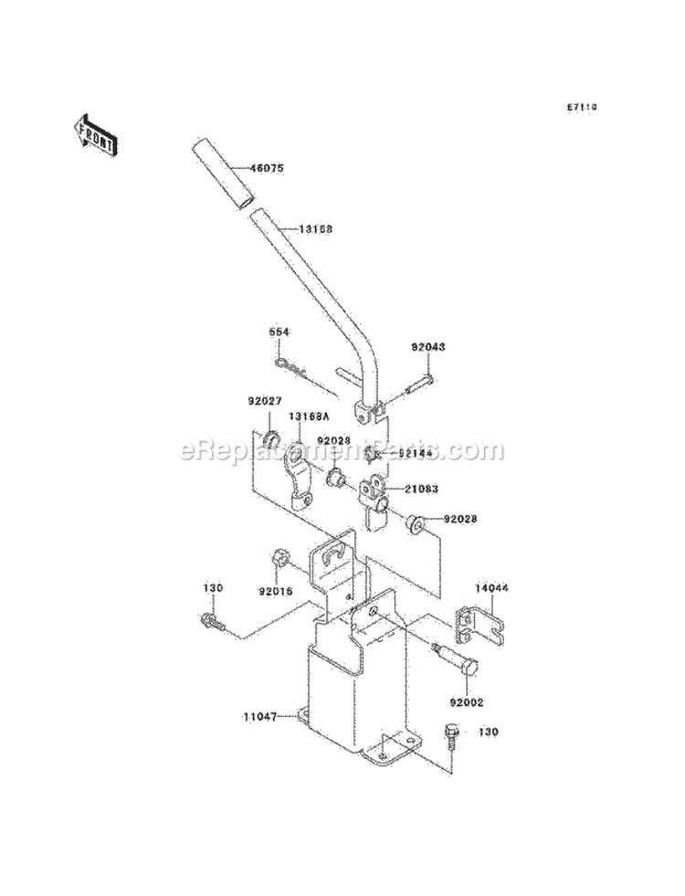 Control Diagram and Parts List for KAF950-A3  Kawasaki 