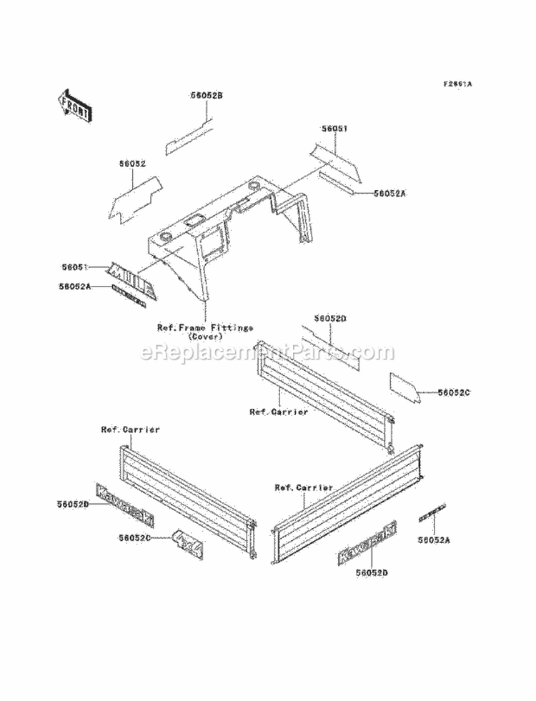 Decals Diagram and Parts List for KAF950-A3  Kawasaki 