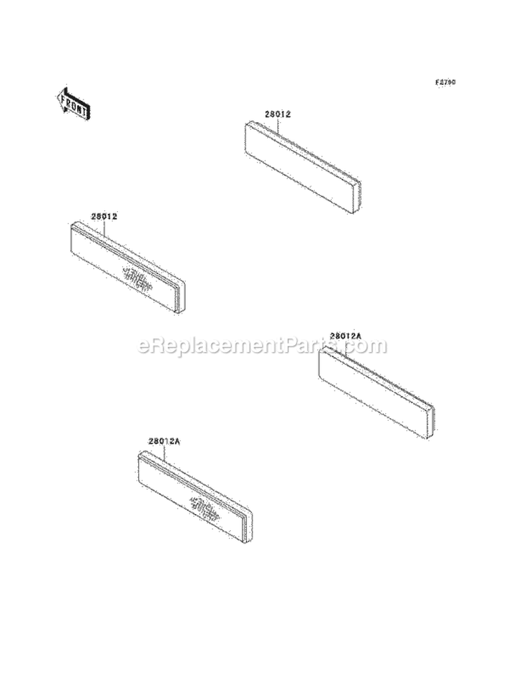 Reflectors Diagram and Parts List for KAF950-A3  Kawasaki 