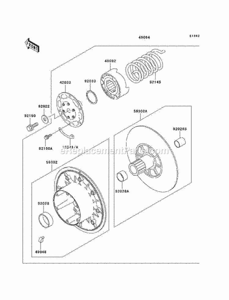 Driven Converter Diagram and Parts List for KAF950-B1  Kawasaki 