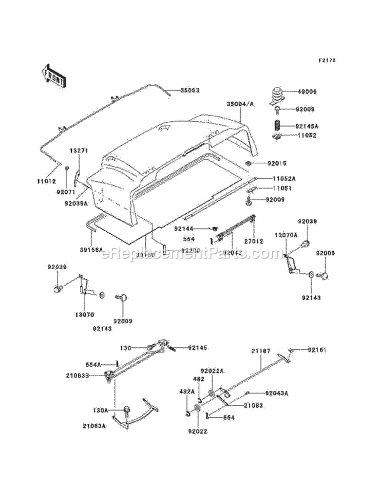 Fenders Diagram and Parts List for KAF950-B1  Kawasaki 