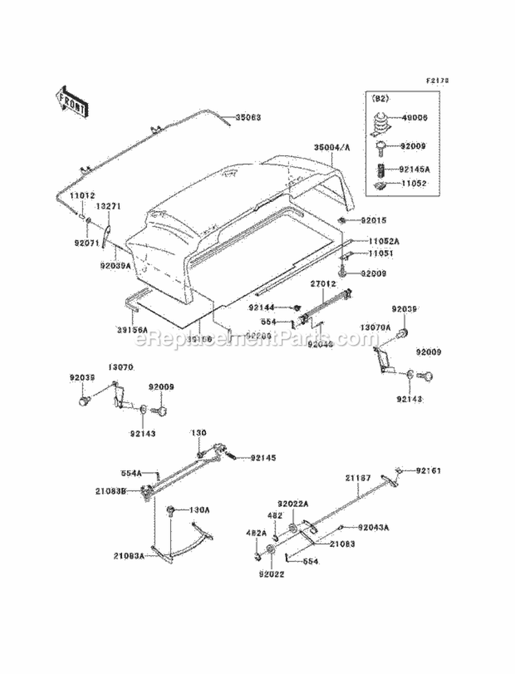 Fenders Diagram and Parts List for KAF950-B3 2005 Kawasaki 