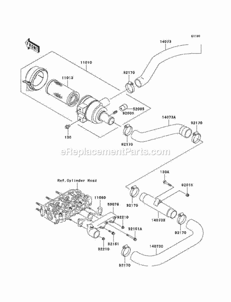 Air Cleaner Diagram and Parts List for KAF950-B6F 2006 Kawasaki 