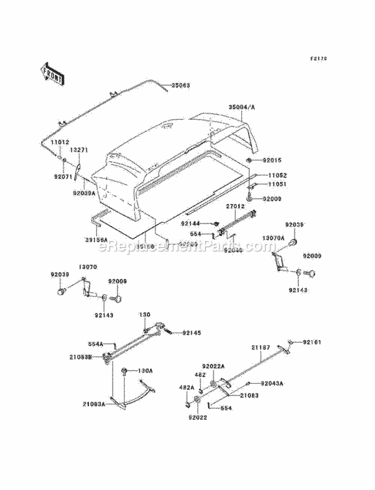 Fenders Diagram and Parts List for KAF950-B7F 2007 Kawasaki 