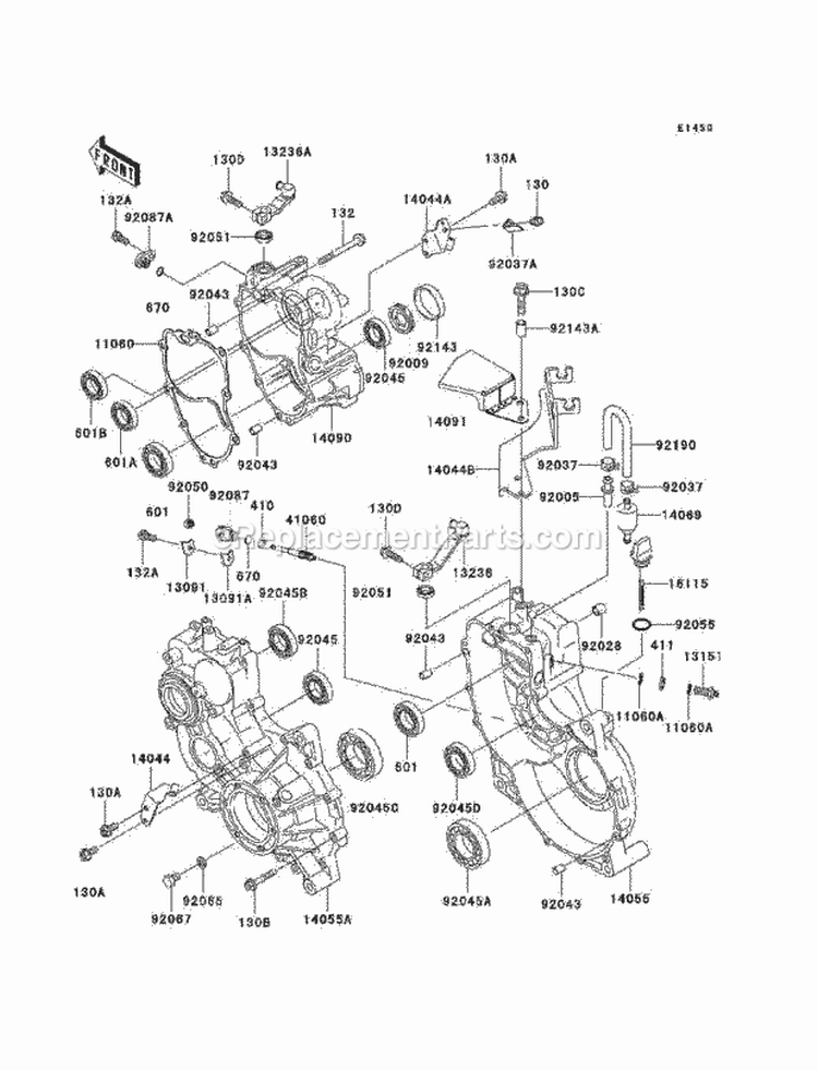 Gear Box Diagram and Parts List for KAF950-C7F 2007 Kawasaki 