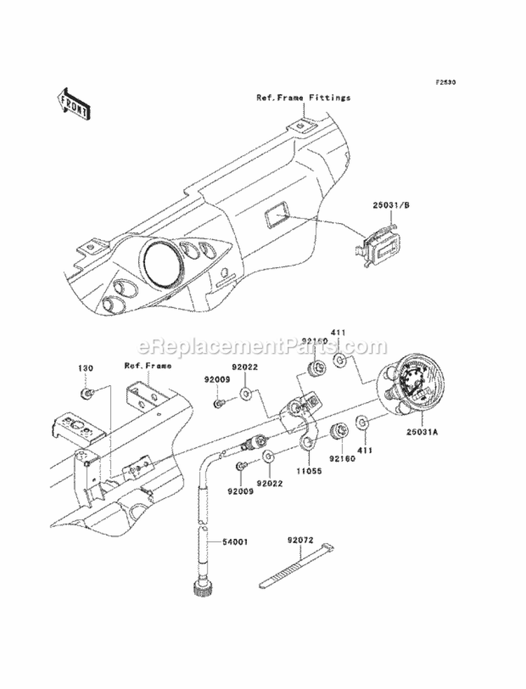 Meters Diagram and Parts List for KAF950-FCF 2012 Kawasaki 