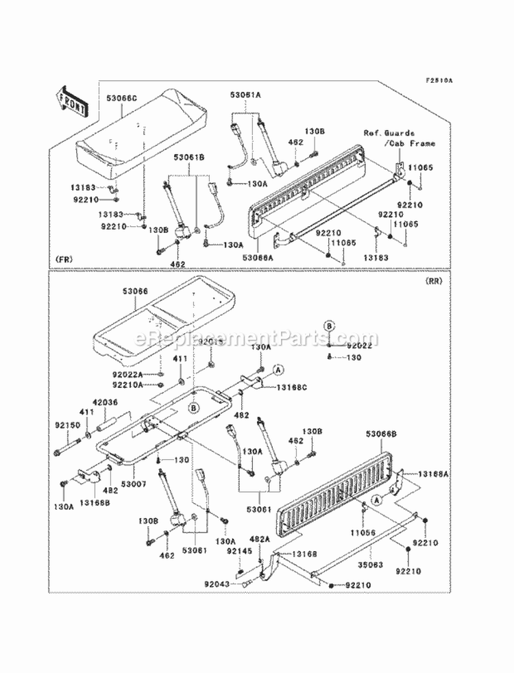 Seat Diagram and Parts List for KAF950-GBF 2011 Kawasaki 
