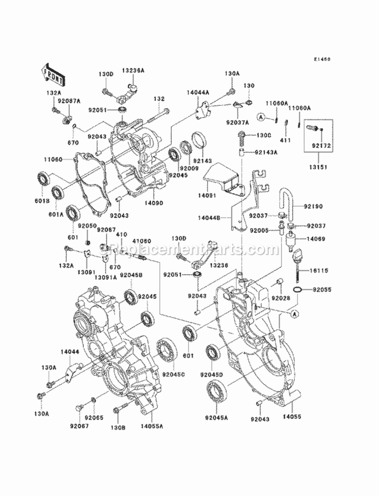 Gear Box Diagram and Parts List for KAF950-GBF 2011 Kawasaki 