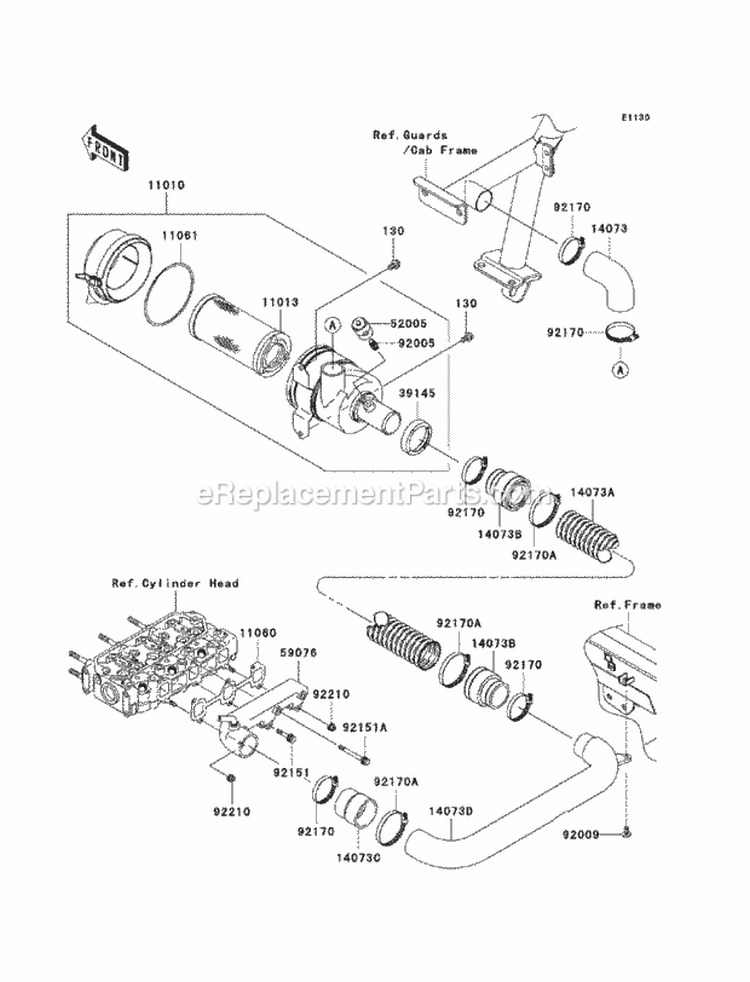 Air Cleaner Diagram and Parts List for KAF950-GBF 2011 Kawasaki 