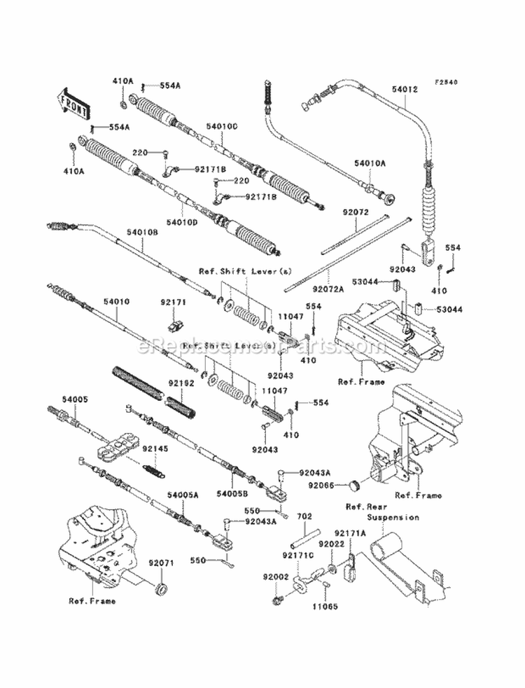 Cables Diagram and Parts List for KAF950-HAF 2010 Kawasaki 