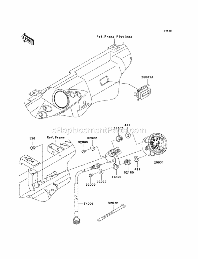 Meters Diagram and Parts List for KAF950-HAF 2010 Kawasaki 