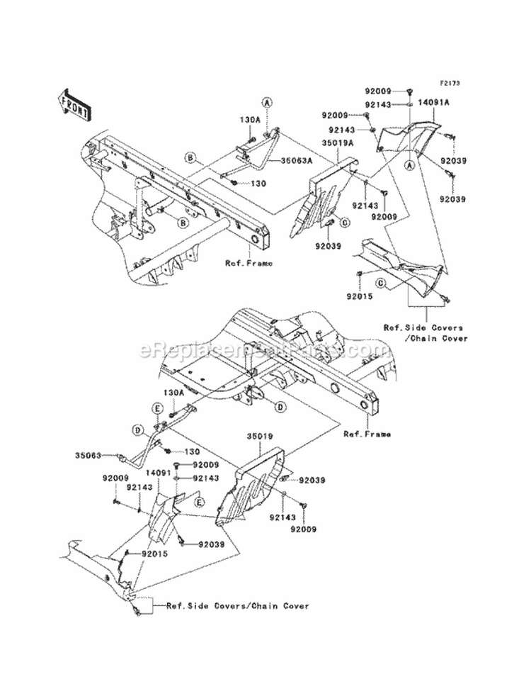 Flap Diagram and Parts List for KAF620-R9F 2009 Kawasaki 