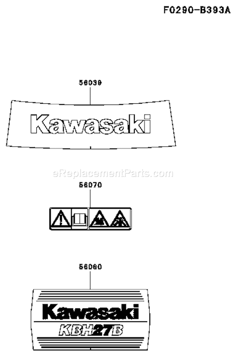 Page H Diagram and Parts List for KBH27B-AS50 HA027T Kawasaki Trimmer
