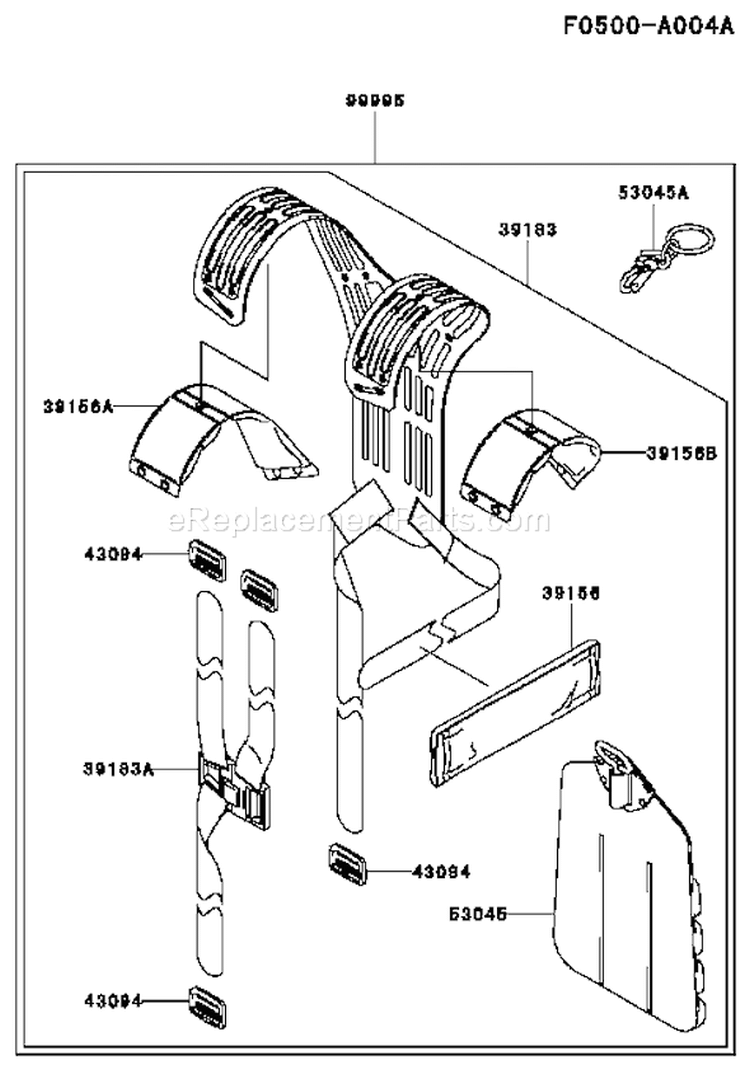 Page L Diagram and Parts List for KBL26A-BS01 HA026F Kawasaki Trimmer