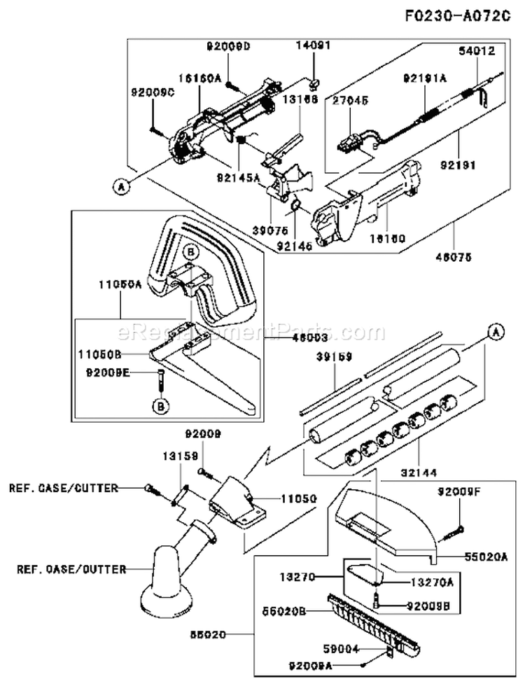 Page J Diagram and Parts List for KBL27B-BS00 A2 Kawasaki Trimmer
