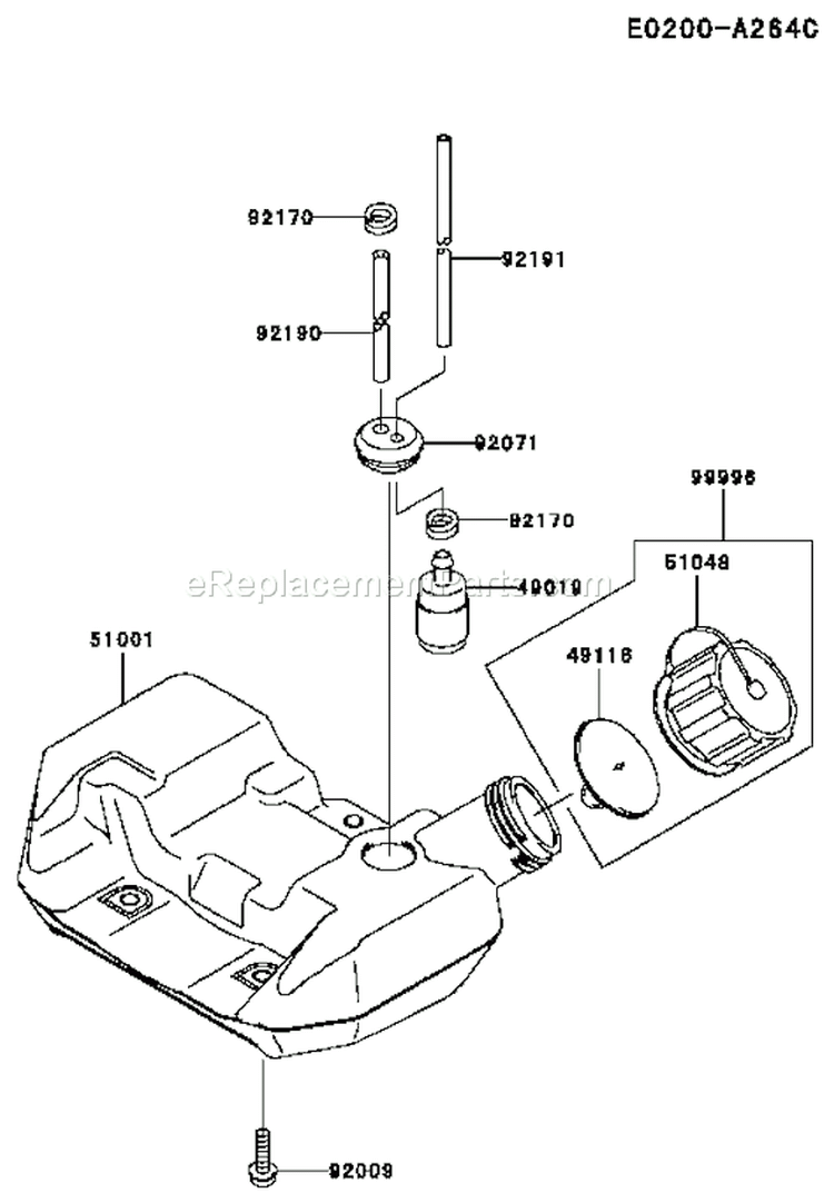 Page G Diagram and Parts List for KBL34A-AS01 HA034F Kawasaki Trimmer