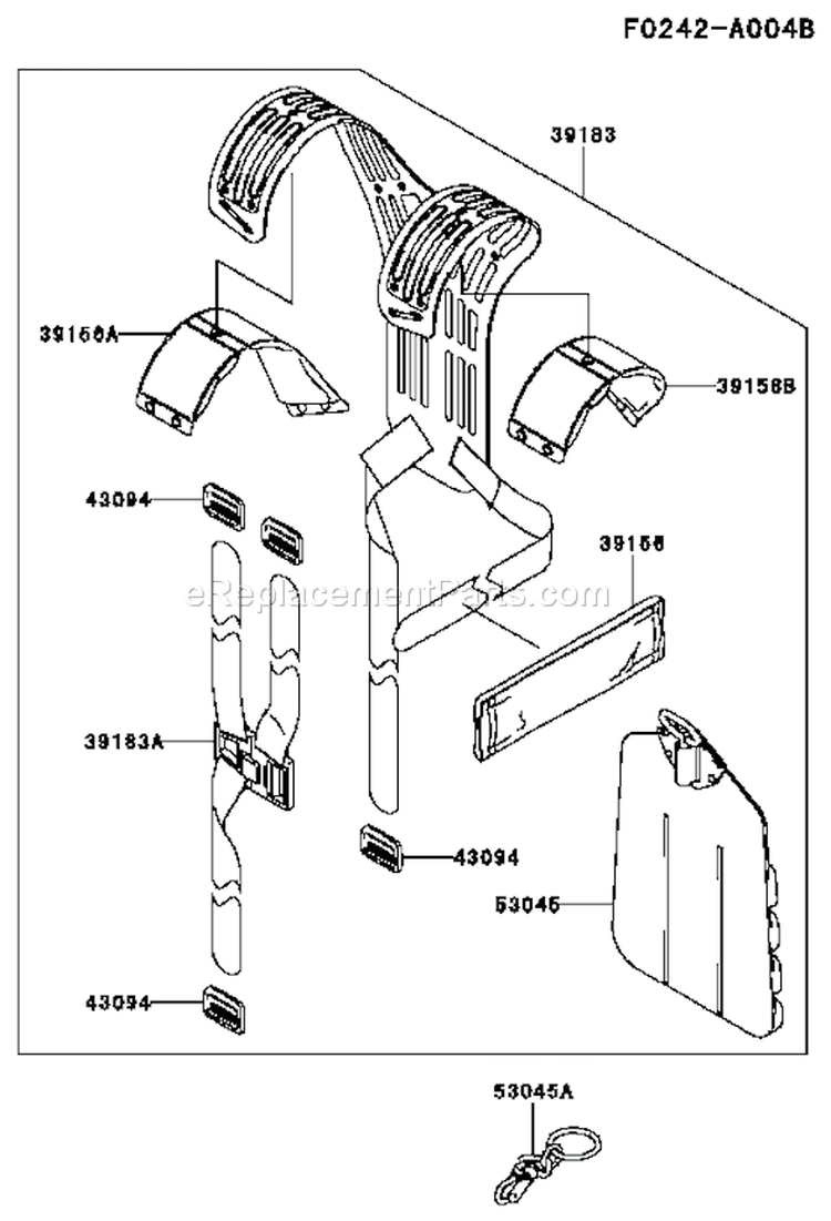 Page H Diagram and Parts List for KBL34A-AS01 HA034F Kawasaki Trimmer