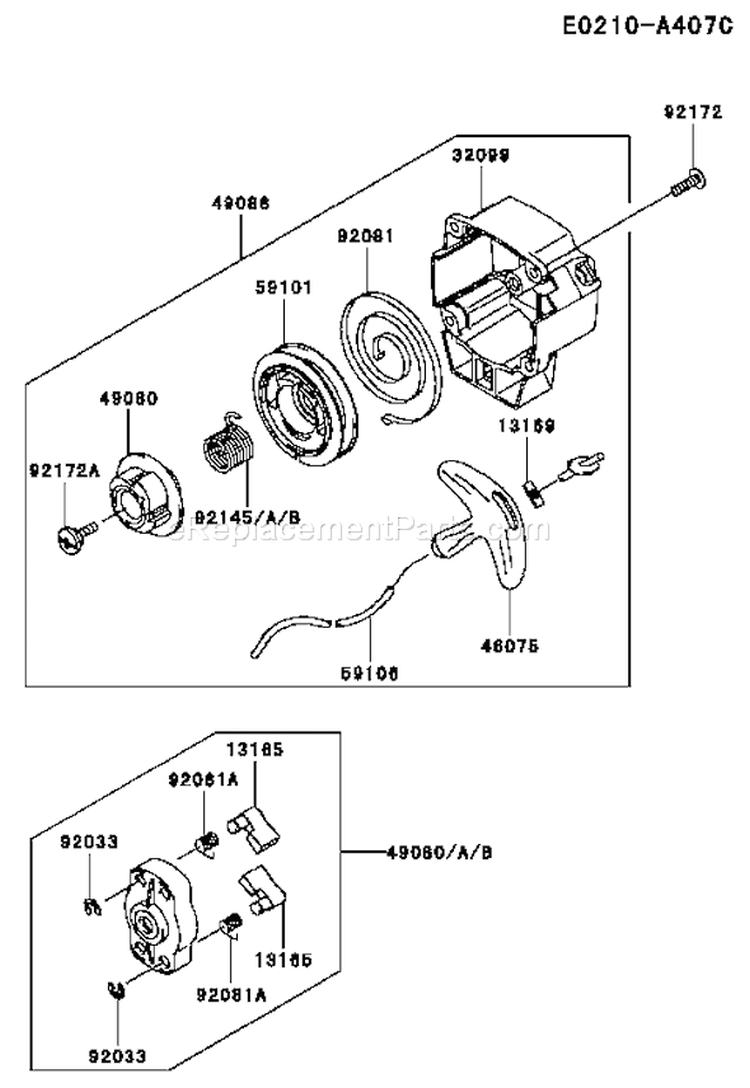 Page L Diagram and Parts List for KCL525A-A1  Kawasaki Hedge Trimmer