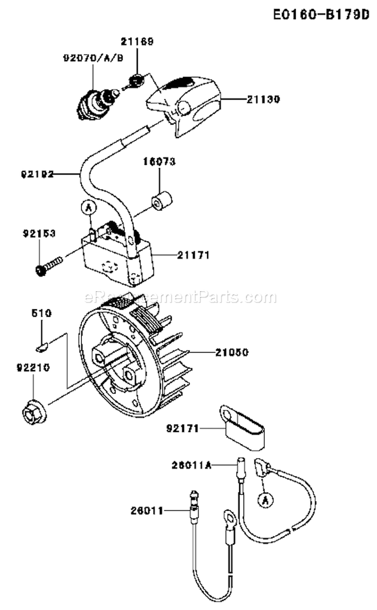 Page F Diagram and Parts List for KCL525A-A2  Kawasaki Hedge Trimmer
