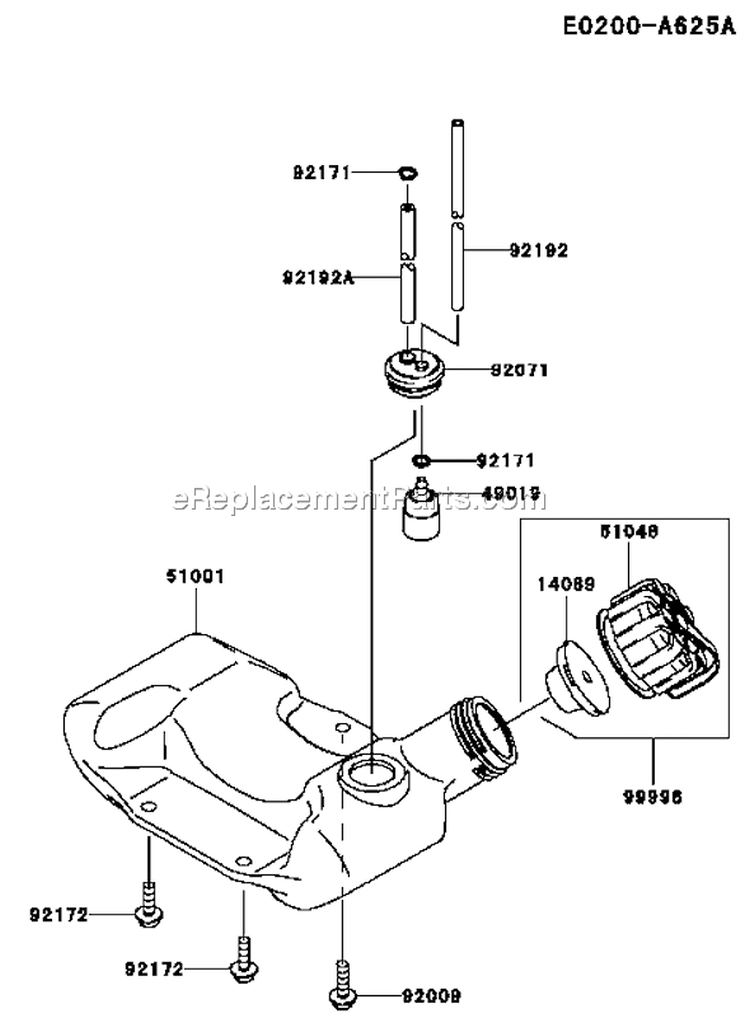 Page G Diagram and Parts List for KCL525A-A1  Kawasaki Hedge Trimmer