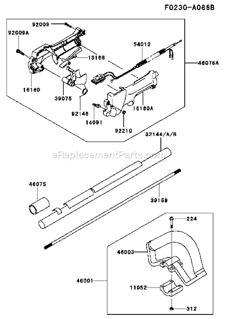 Page J Diagram and Parts List for KCS525AC A2 Kawasaki Hedge Trimmer