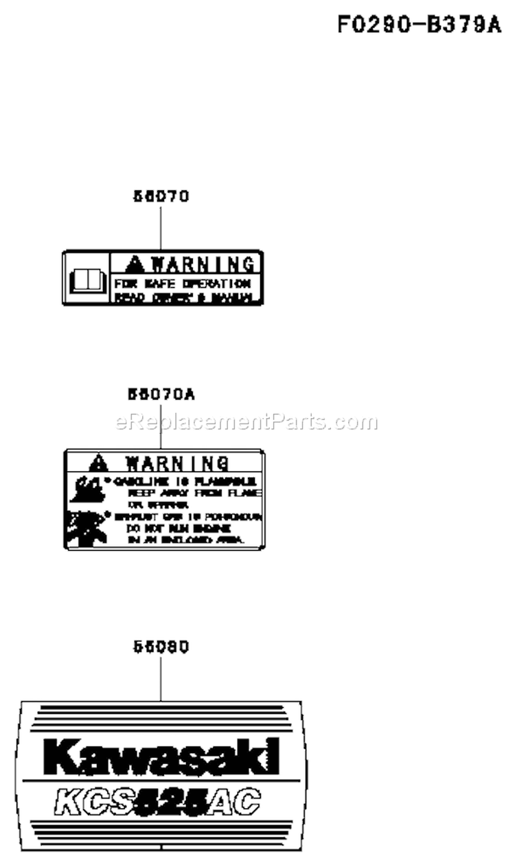 Page H Diagram and Parts List for KCS525AC A2 Kawasaki Hedge Trimmer