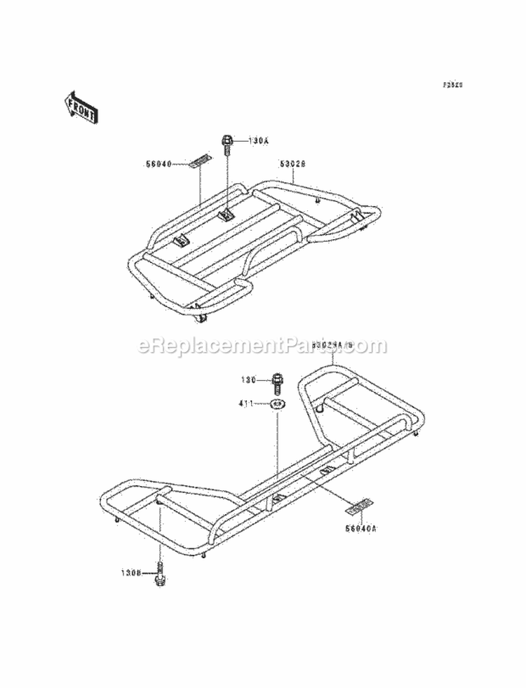 Carrier, S Diagram and Parts List for KEF300-A5 1999 Kawasaki 