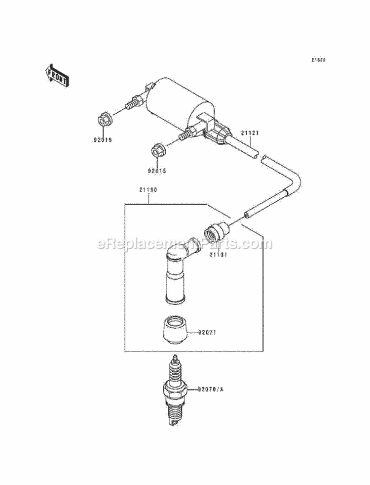 Ignition System Diagram and Parts List for KEF300-A5 1999 Kawasaki 