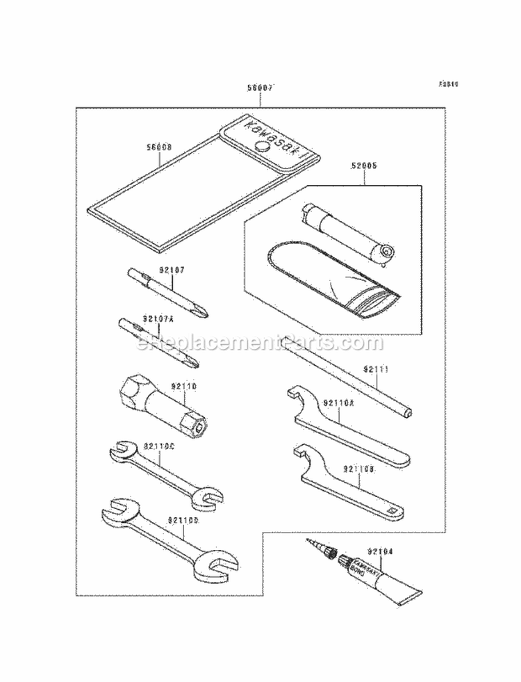 Owner'S Tools Diagram and Parts List for KEF300-A5 1999 Kawasaki 