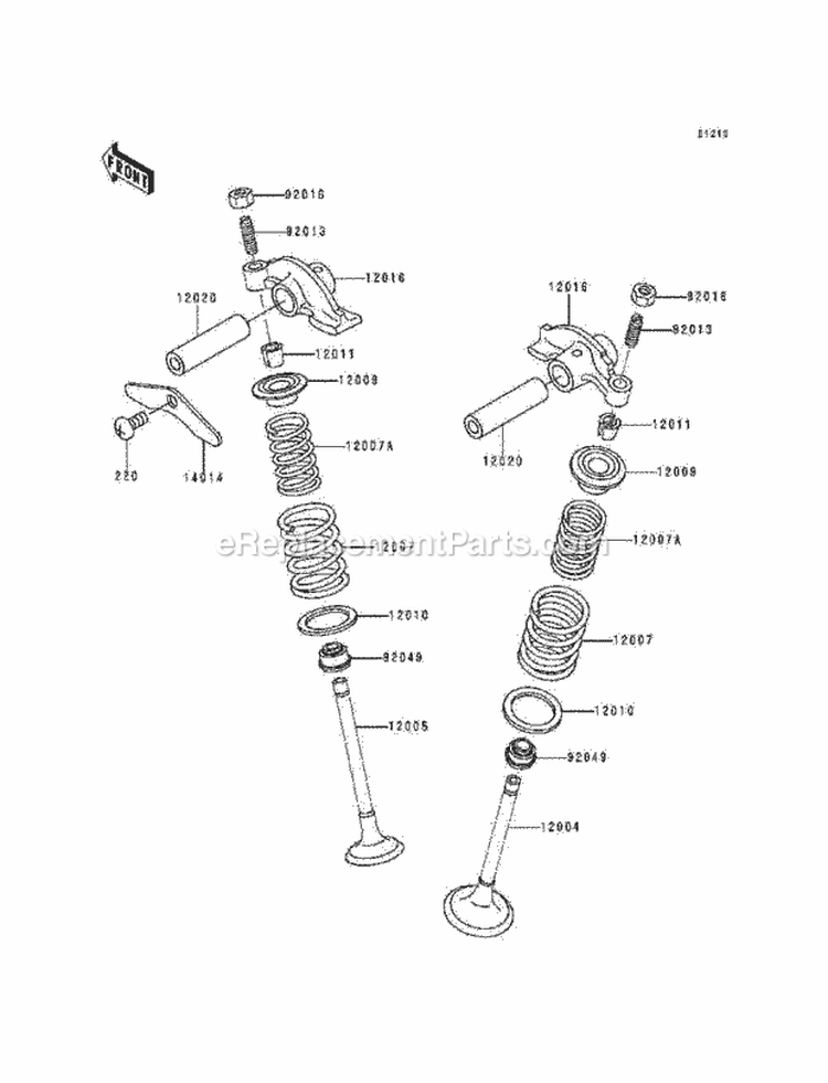 Valve, S Diagram and Parts List for KEF300-A5 1999 Kawasaki 