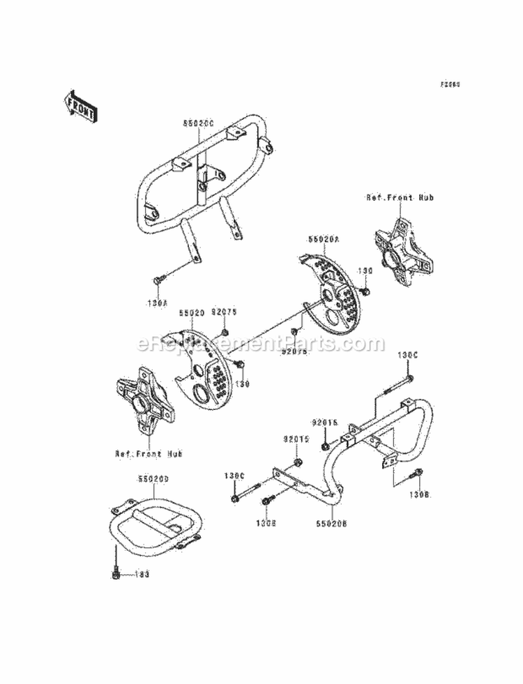 Guard, S Diagram and Parts List for KEF300-A5 1999 Kawasaki 
