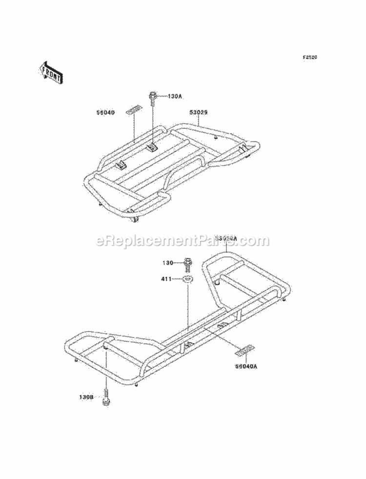 Carrier, S Diagram and Parts List for KEF300-A4 1998 Kawasaki 