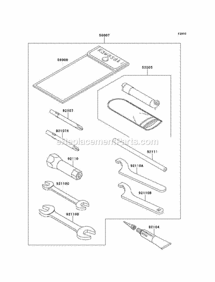 Owner'S Tools Diagram and Parts List for KEF300-A4 1998 Kawasaki 