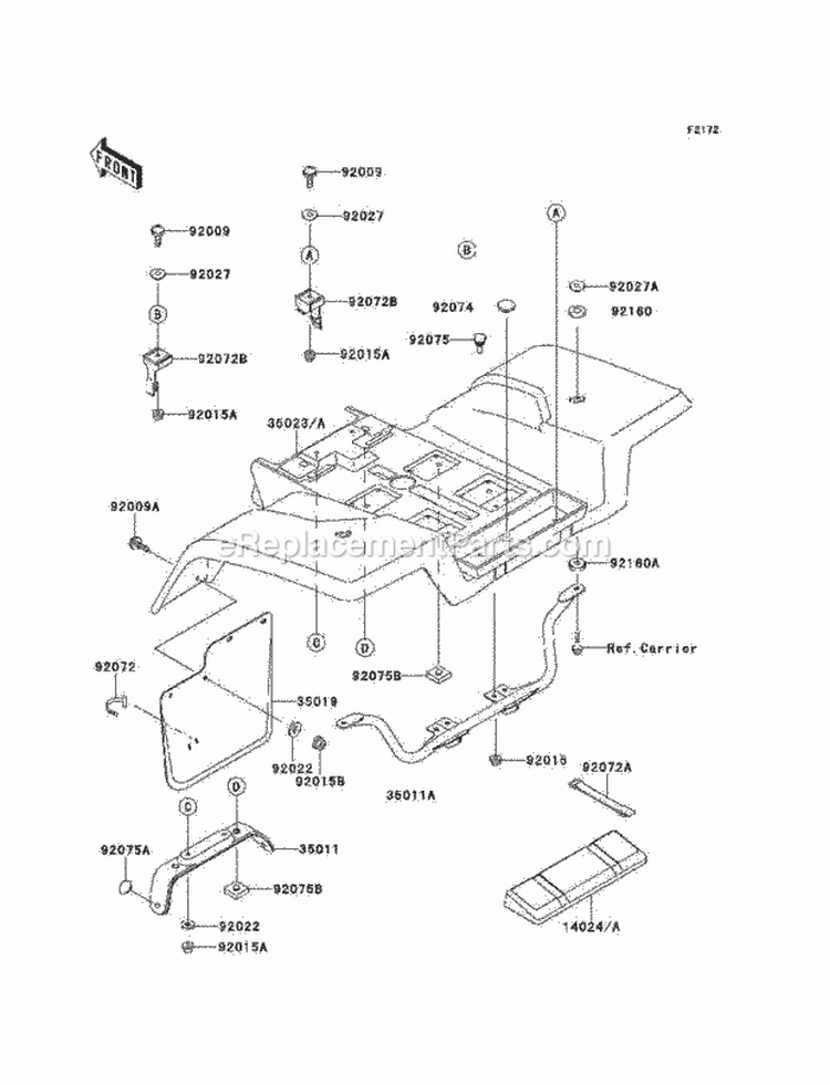 Rear Fender, S Diagram and Parts List for KEF300-A6 2000 Kawasaki 