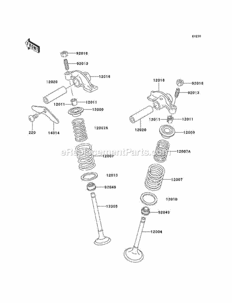 Valve, S Diagram and Parts List for KEF300-B2 2002 Kawasaki 