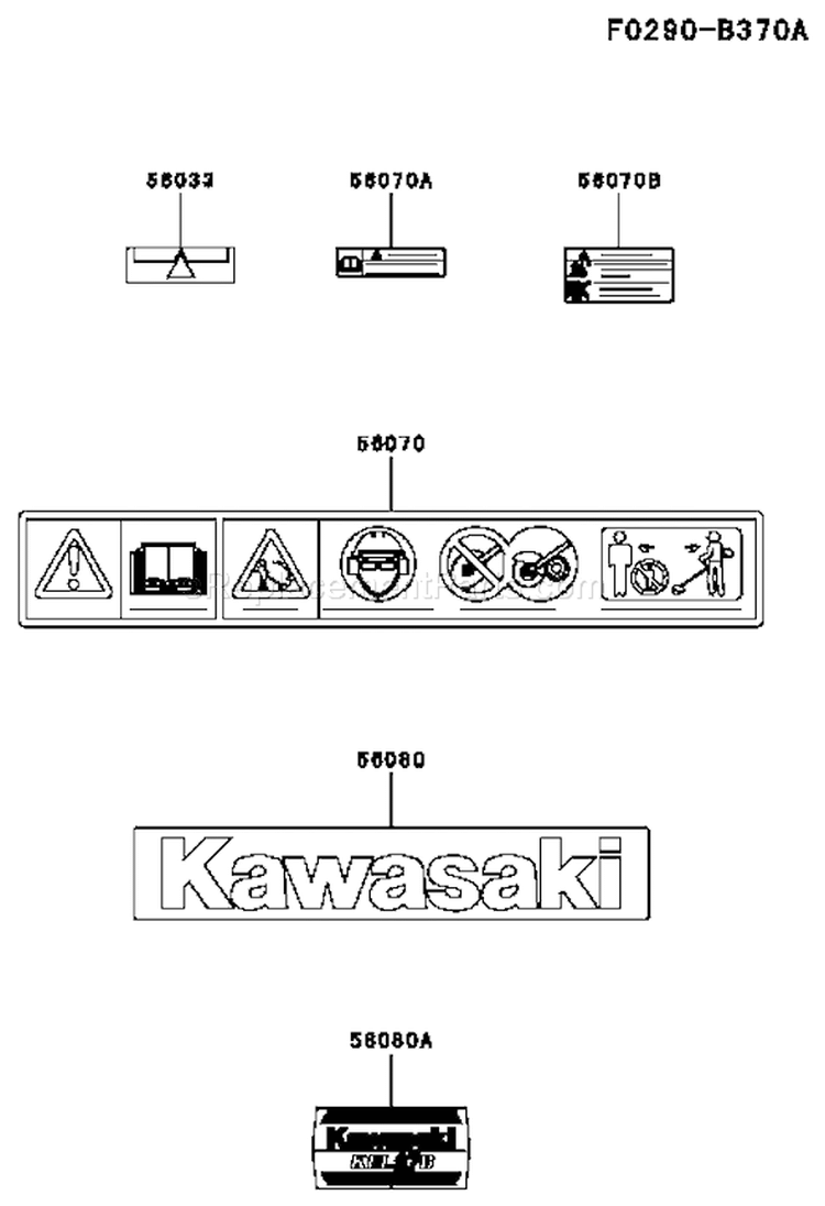 Page H Diagram and Parts List for KEL27B-AS00  Kawasaki Edger