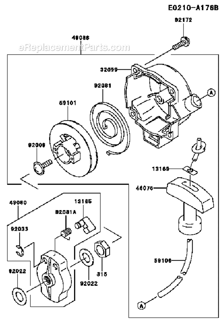 Page M Diagram and Parts List for KGT26AC-AS01 A1 Kawasaki Trimmer
