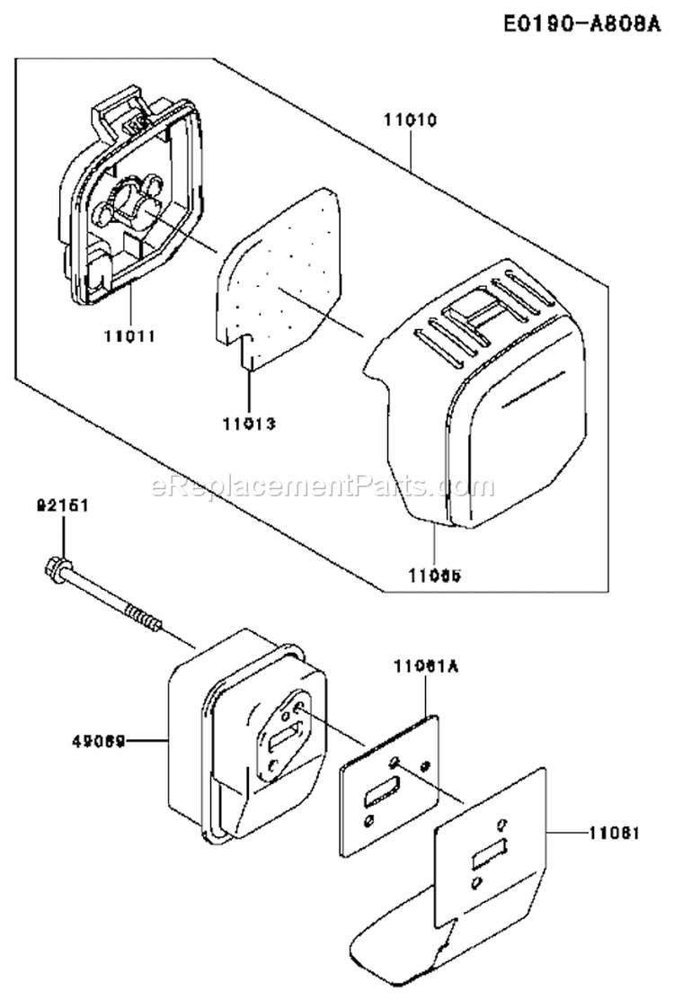 Page A Diagram and Parts List for KBL27A-AS00 A1 Kawasaki Trimmer