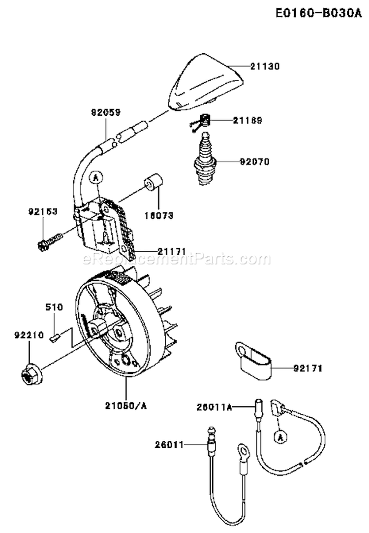 Page F Diagram and Parts List for KBL27A-AS00 A1 Kawasaki Trimmer