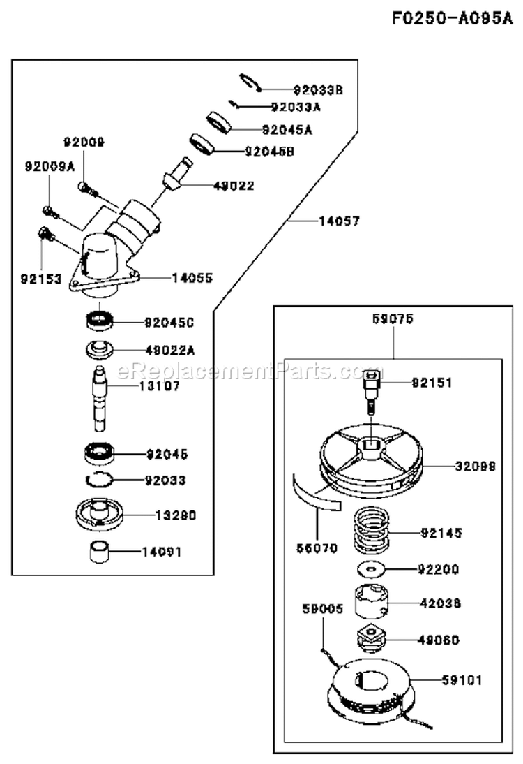 Page C Diagram and Parts List for KGT35A-BS00 A2 Kawasaki Trimmer