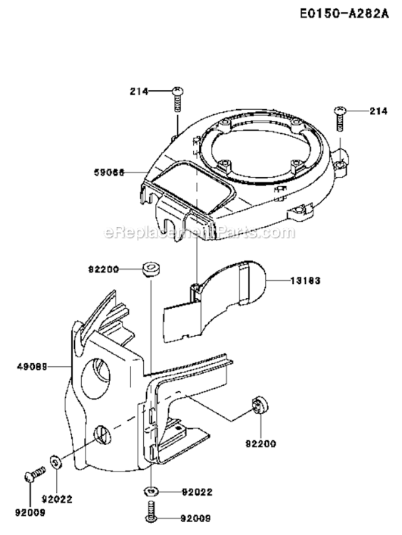 Cooling-Equipment Diagram and Parts List for KHD600A  Kawasaki Hedge Trimmer