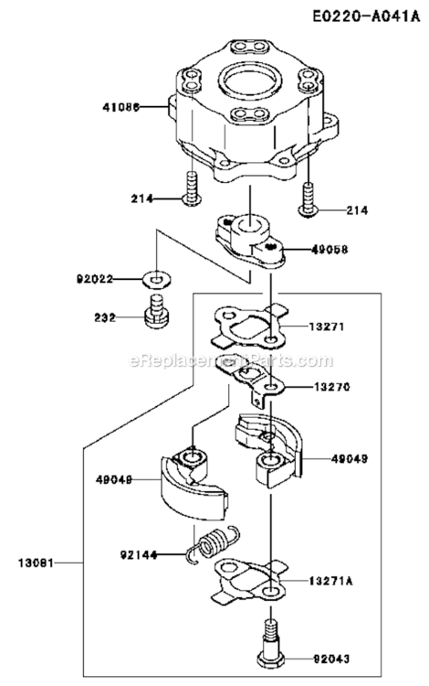 PTO-Equipment Diagram and Parts List for KHT750S  Kawasaki Hedge Trimmer